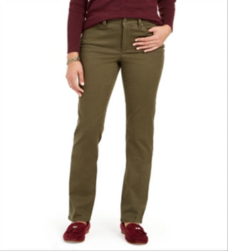 Calça jeans feminina Lexington reta Charter Club com tops e camisetas sob medida, verde, tamanho 16