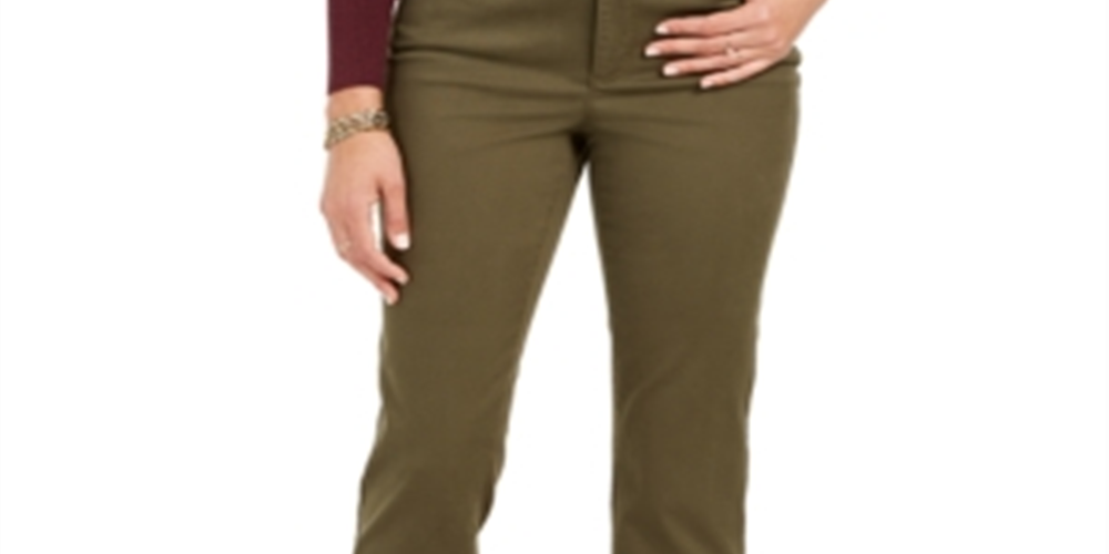 Calça jeans feminina Lexington reta Charter Club com tops e camisetas sob medida, verde, tamanho 16