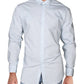 Camisa social masculina Calvin Klein com logo slim fit e gola elástica, azul, tamanho 17,5 x 34 x 35