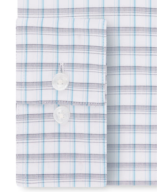 Camisa social masculina Calvin Klein com logo slim fit e gola elástica, azul, tamanho 17,5 x 34 x 35