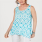Regata feminina estampada estilo &amp; co azul tamanho pequeno P