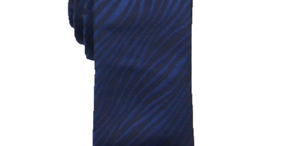 Gravata profissional masculina Burchell Animal Print, azul, tamanho regular, da INC International Concepts