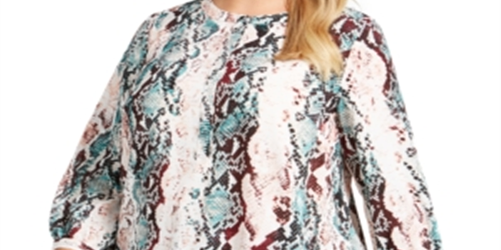 JM Collection Top estampado plus size feminino verde tamanho 4X