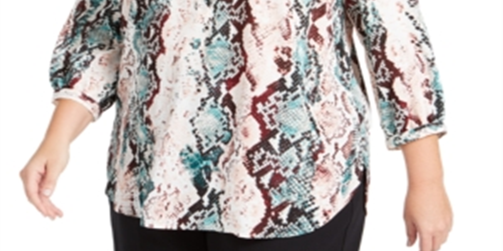 JM Collection Top estampado plus size feminino verde tamanho 4X