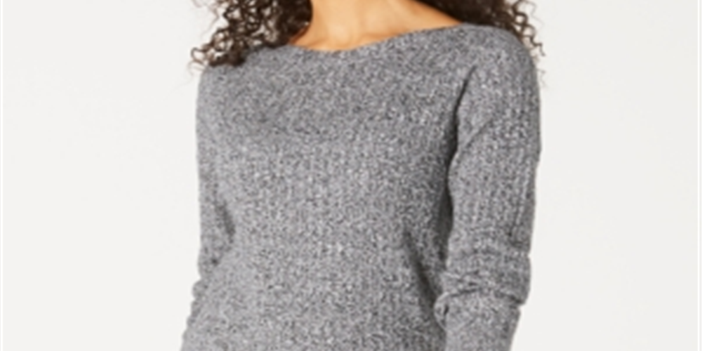 Karen Scott Suéter Feminino de Algodão com Gola Canoa Cinza Tamanho XS