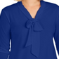 Charter Club Top feminino com gravata trançada, azul, tamanho XX-G