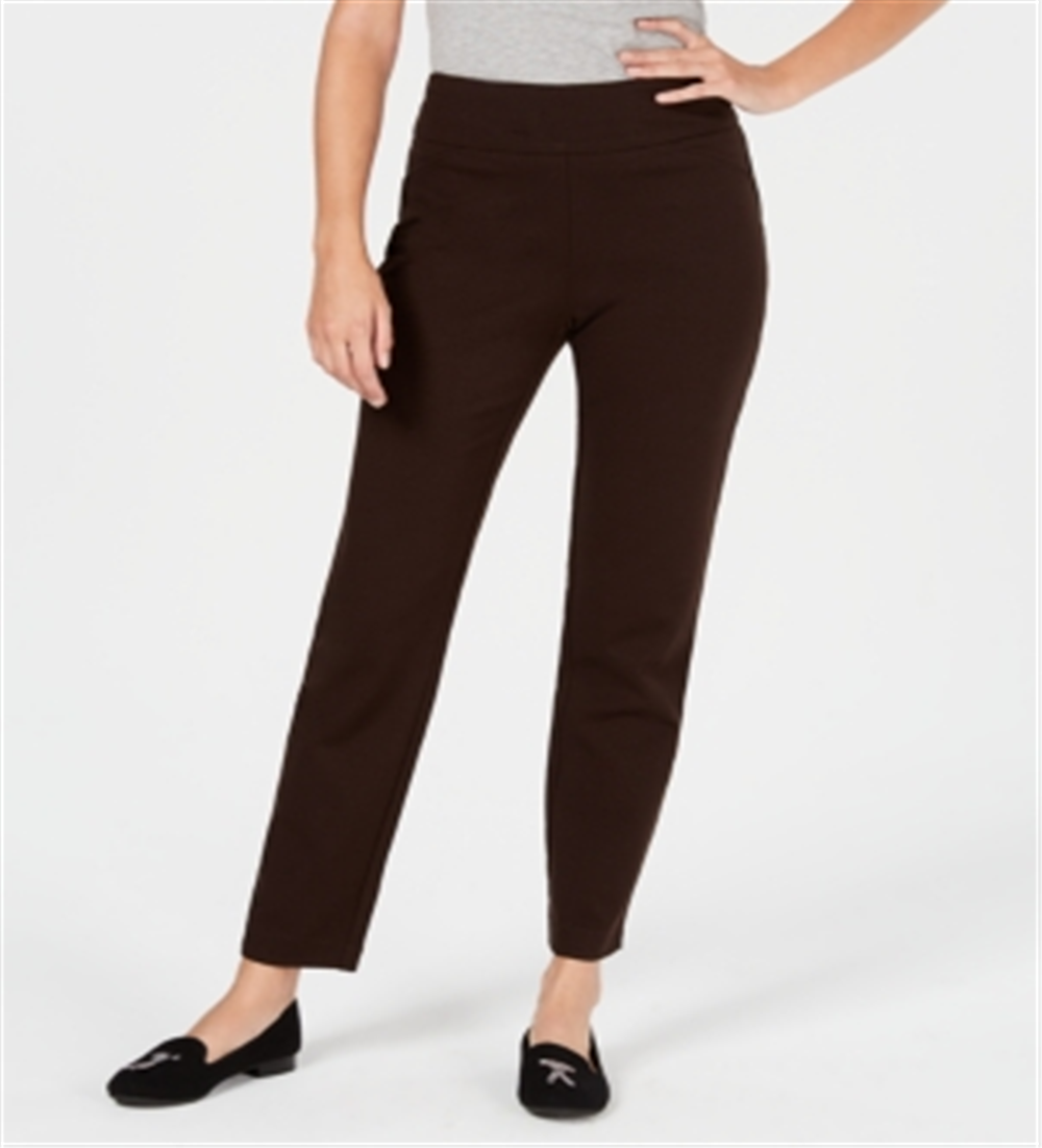 Calça feminina Charter Club Pull-on Ponte Knit Marrom Tamanho 16X3