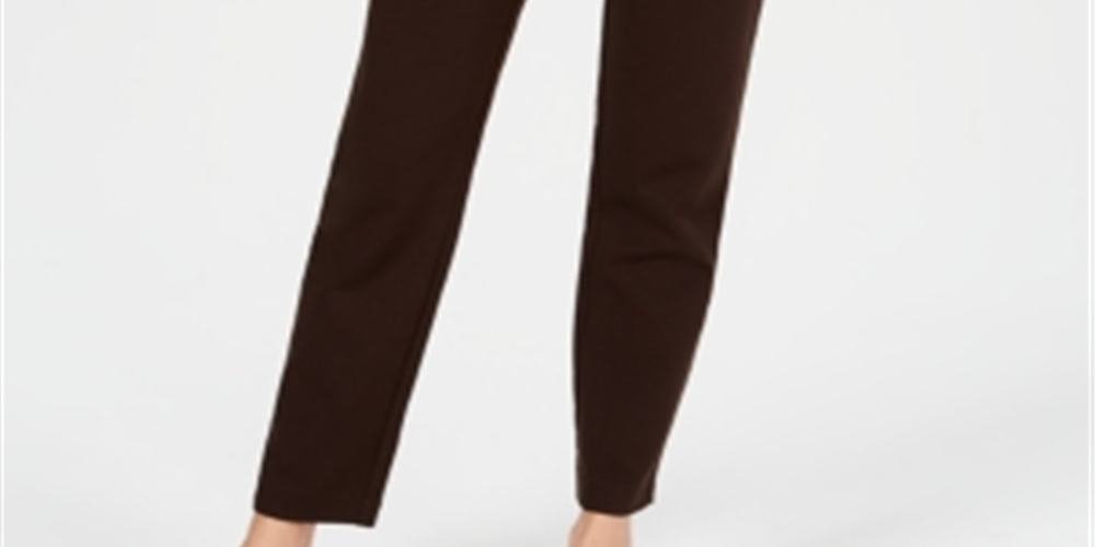 Calça feminina Charter Club Pull-on Ponte Knit Marrom Tamanho 16X3