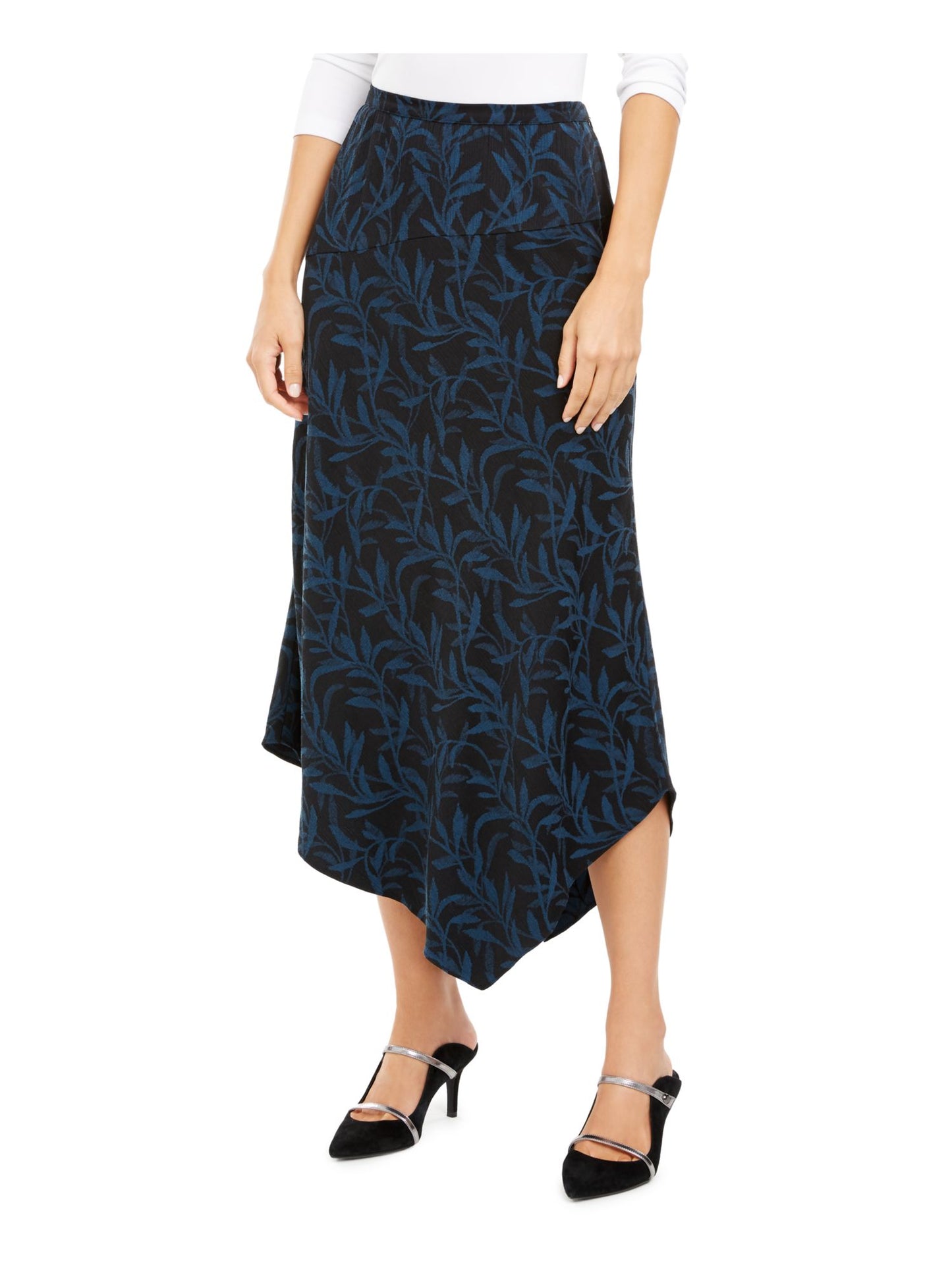 Saia midi estampada feminina Alfani azul tamanho 6
