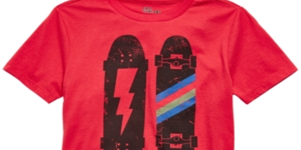 Camiseta Epic Threads Big Boy's Skateboard Bolt Vermelha Tamanho P