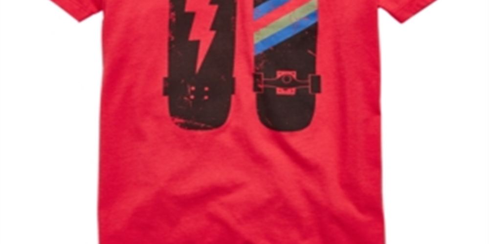 Camiseta Epic Threads Big Boy's Skateboard Bolt Vermelha Tamanho P
