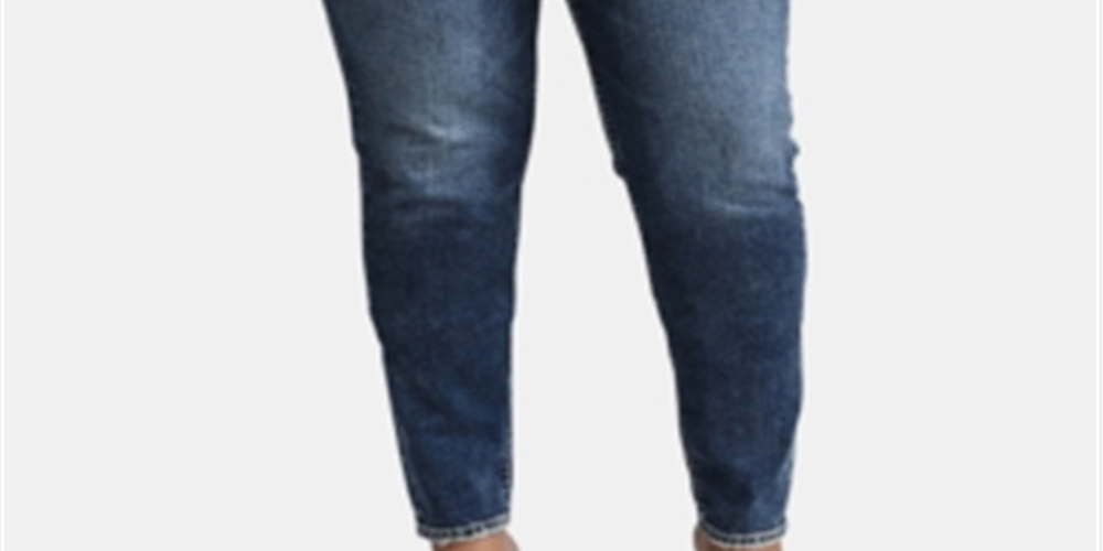 Calça jeans skinny feminina Silver Jeans Co, lavagem índigo escuro médio, tamanho 18x29