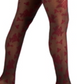 Meia-calça feminina floral flocada INC International Concepts vermelha tamanho XX-S