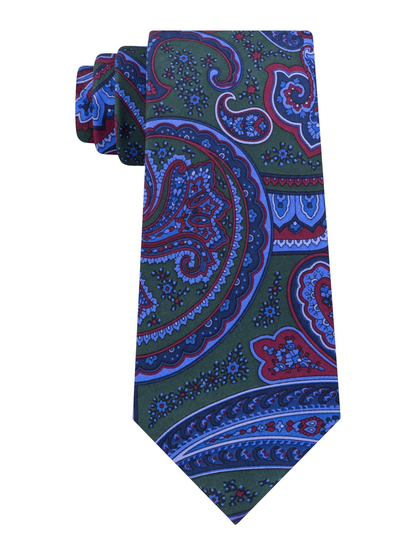 Gravata Tommy Hilfiger Masculina Paisley Silk Classic Verde Tamanho Regular