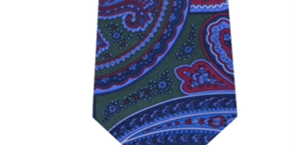 Gravata Tommy Hilfiger Masculina Paisley Silk Classic Verde Tamanho Regular