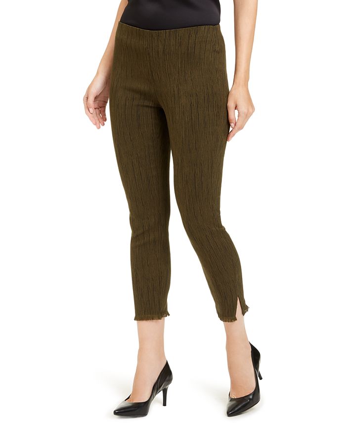 Calça feminina Alfani com franjas e tornozelo, verde, tamanho 0P