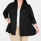Karen Scott Cardigan Feminino com Acabamento Pointelle Preto Tamanho 0X