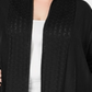 Karen Scott Cardigan Feminino com Acabamento Pointelle Preto Tamanho 0X