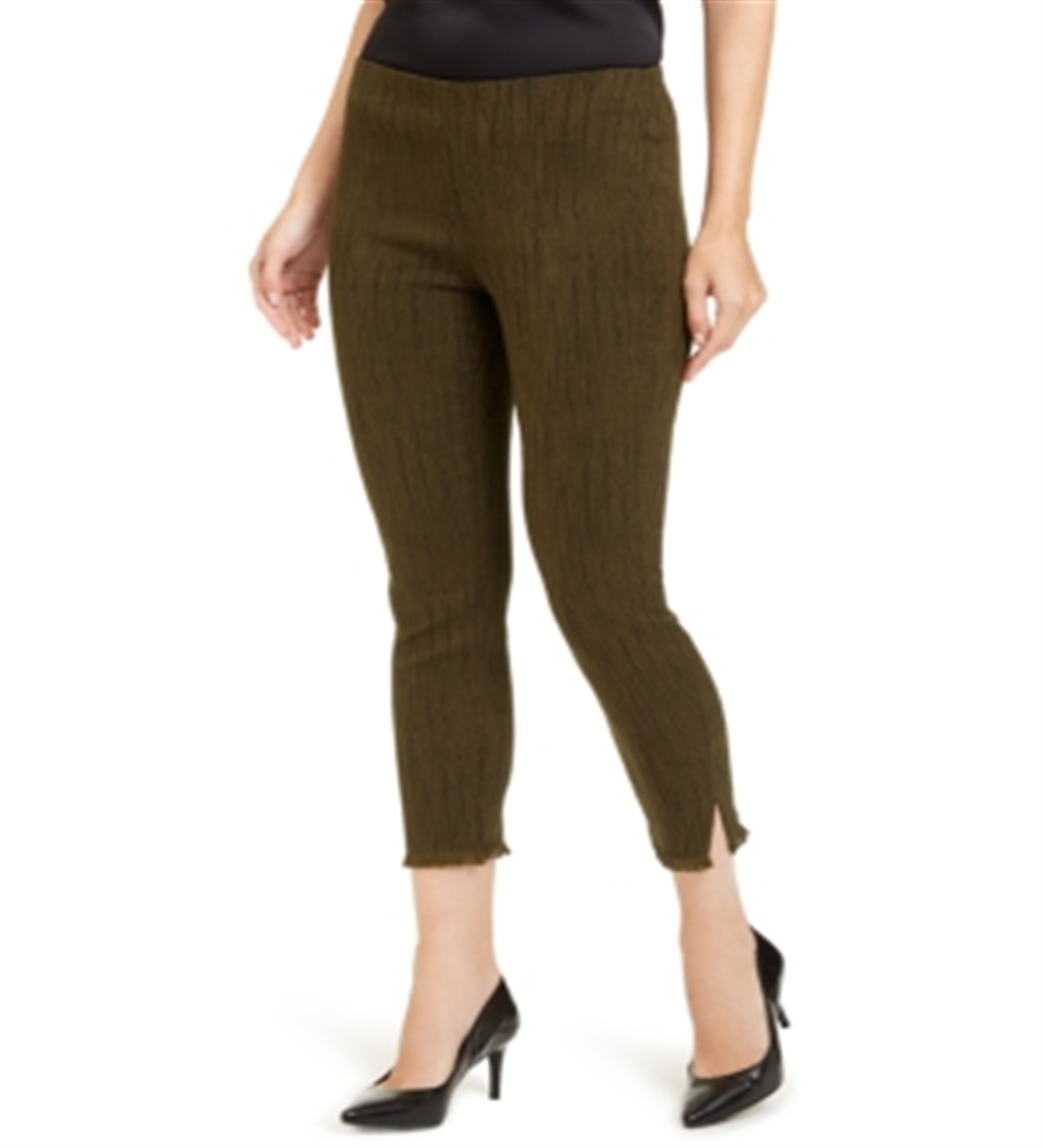 Calça Alfani Feminina com Franjas e Tornozelo Verde Tamanho 12 Petite