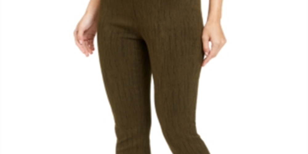 Calça Alfani Feminina com Franjas e Tornozelo Verde Tamanho 12 Petite