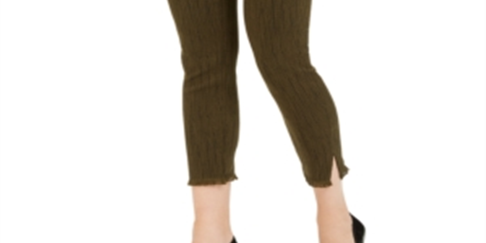 Calça Alfani Feminina com Franjas e Tornozelo Verde Tamanho 12 Petite