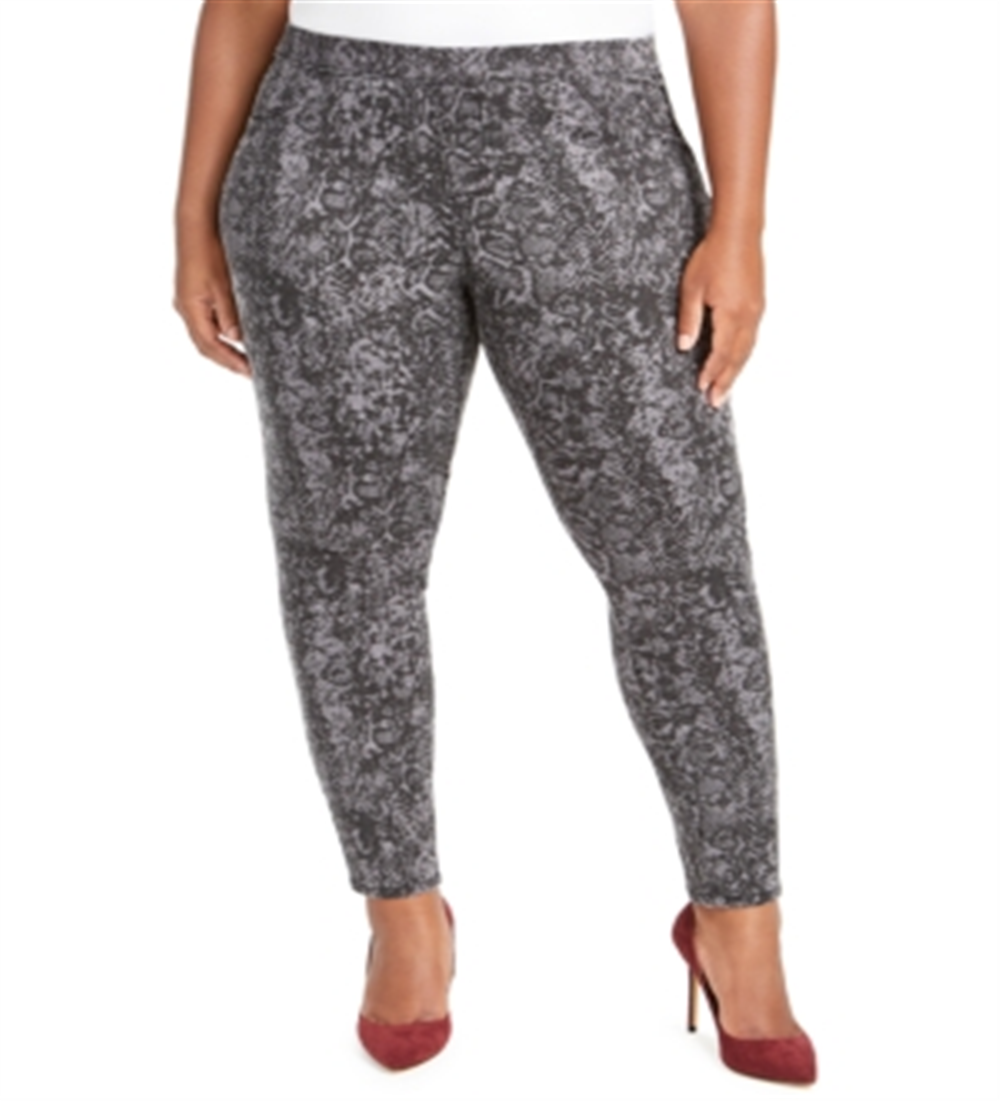 Calça feminina com estampa de pele de cobra Style &amp; Co, cinza, tamanho 14W