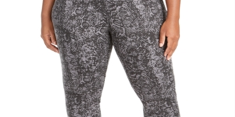 Calça feminina com estampa de pele de cobra Style &amp; Co, cinza, tamanho 14W