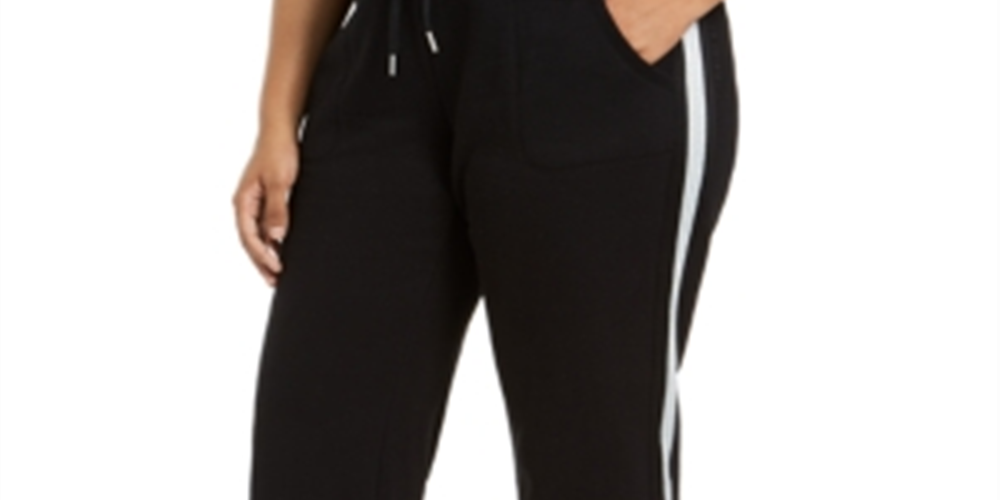 Calça esportiva feminina Calvin Klein Plus, preta, tamanho 3X