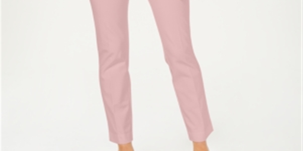 Calça feminina Charter Club Newport Tummy Control Slim Fit Rosa Tamanho 6