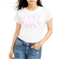 Camiseta Just Smile da Love Tribe Junior, branca, tamanho pequeno