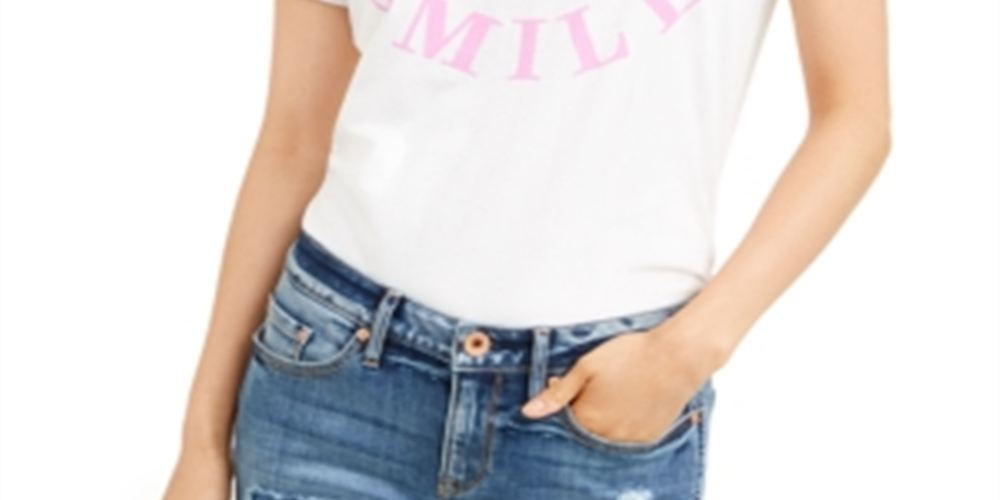 Camiseta Just Smile da Love Tribe Junior, branca, tamanho pequeno