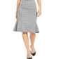 Saia peplum xadrez feminina NY Collection cinza tamanho pequeno GG