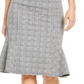 Saia peplum xadrez feminina NY Collection cinza tamanho pequeno GG