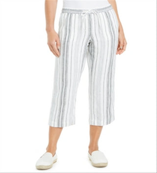 Calça Capri Listrada Feminina Charter Club Azul Tamanho Médio