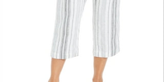 Calça Capri Listrada Feminina Charter Club Azul Tamanho Médio