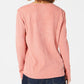 Blusa feminina estilo &amp; co com estampa waffle térmica e manga comprida dividida, rosa, tamanho grande