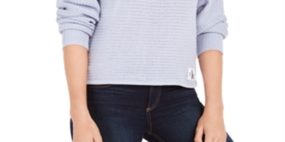 Suéter Calvin Klein Feminino de Algodão Azul Tamanho Médio