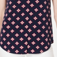 Blusa estampada feminina Charter Club com decote em V, azul, tamanho pequeno G