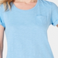 Camiseta feminina de algodão com mangas curtas Style &amp; Co, azul, tamanho X-S