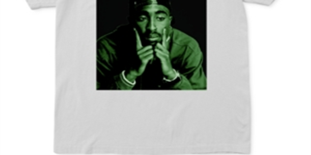 Camiseta masculina Tupac Poetic Justice Graphic, branca, tamanho grande
