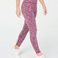 Leggings femininas tingidas com estampa de espaço, rosa, tamanho médio