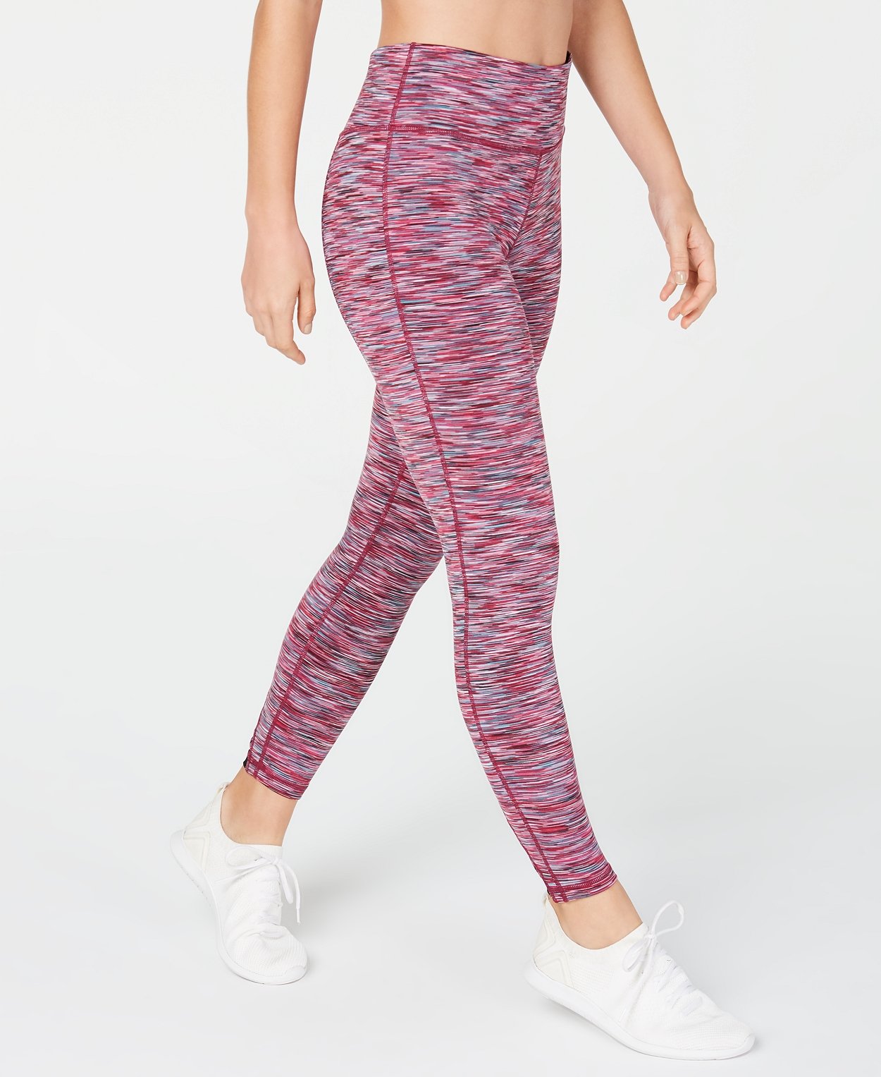 Leggings femininas tingidas com estampa de espaço, rosa, tamanho médio