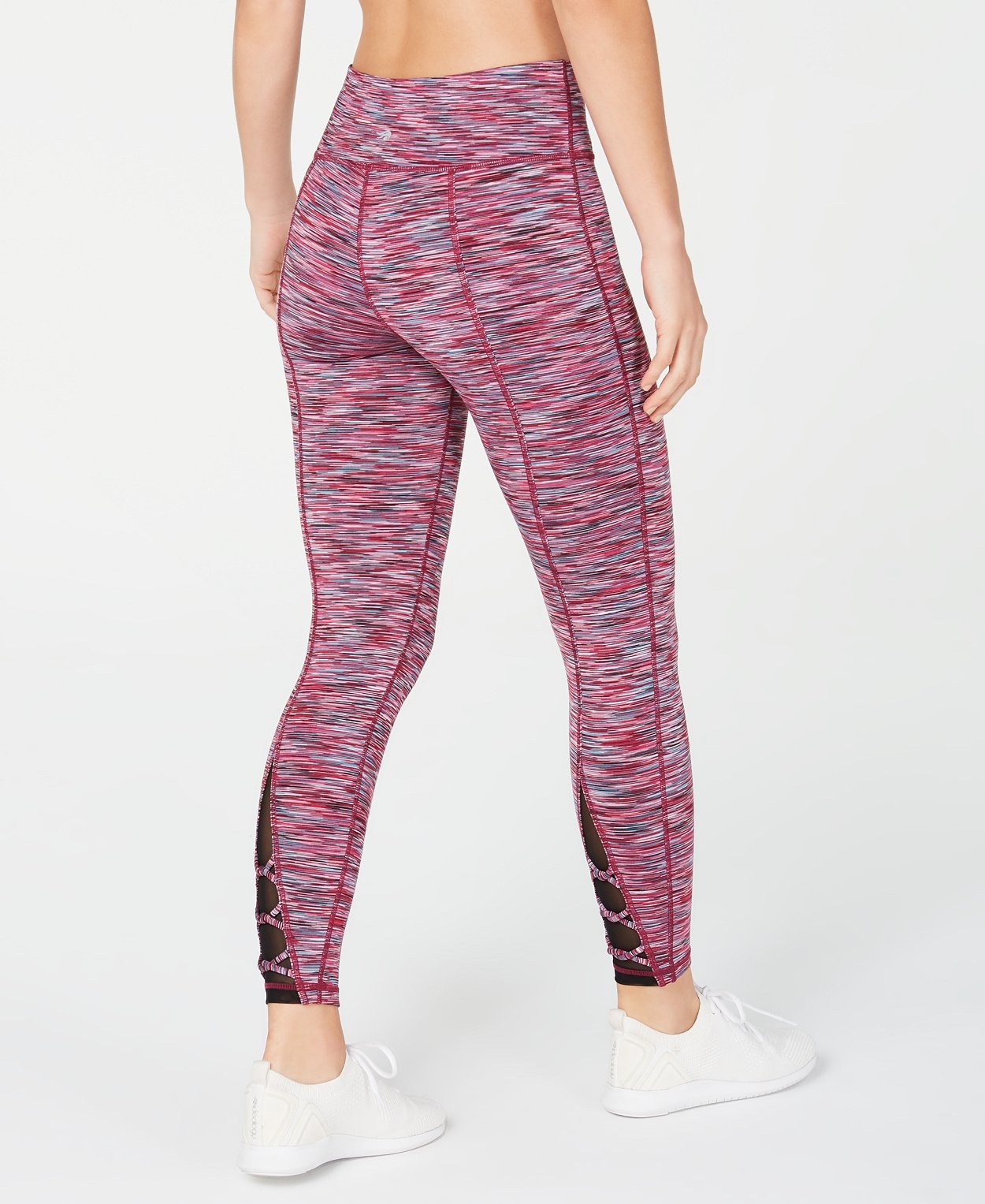 Leggings femininas tingidas com estampa de espaço, rosa, tamanho médio