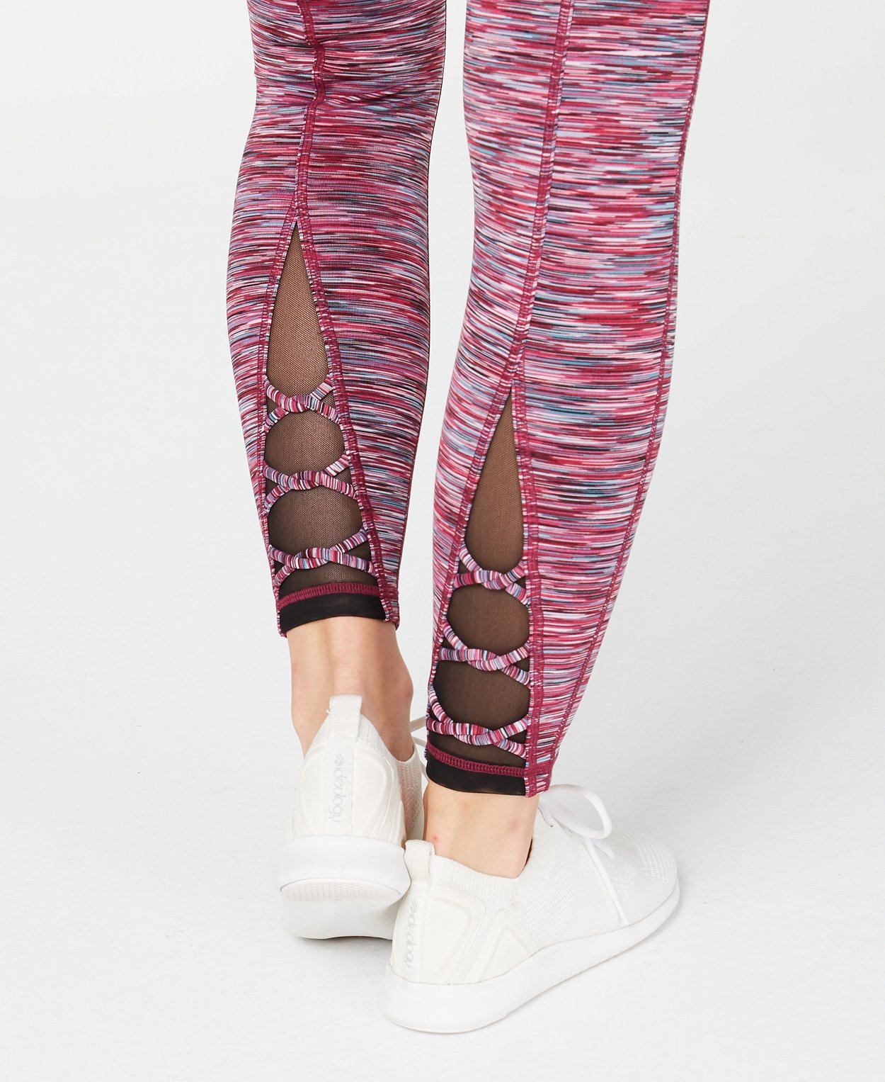 Leggings femininas tingidas com estampa de espaço, rosa, tamanho médio