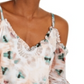 Blusa feminina estampada com ombros descobertos, tamanho pequeno, branca, da INC International Concepts