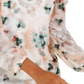 Blusa feminina estampada com ombros descobertos, tamanho pequeno, branca, da INC International Concepts
