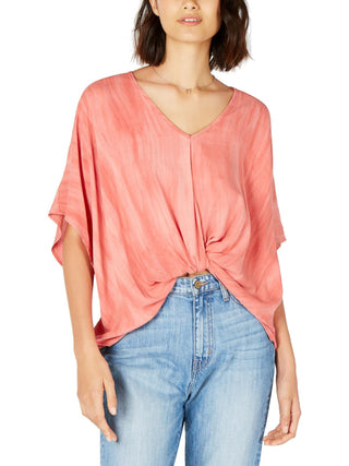 Top casual com manga dolman e nó frontal Polly &amp; Esther Junior, laranja, tamanho grande