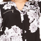 Blusa feminina estampada com bolso e zíper da INC International Concepts, preta, tamanho -0X