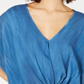 Polly &amp; Esther Blusa casual feminina com nó frontal e manga dolman, azul, tamanho pequeno