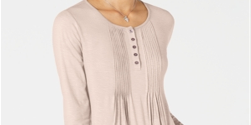 Blusa feminina de manga comprida estilo &amp; co, rosa, tamanho extrapequeno